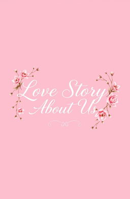 A stunningly elegant design featuring the name "Love Story About Us" in beautiful script lettering
