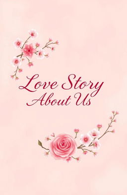 A stunningly elegant design featuring the name "Love Story About Us" in beautiful script lettering