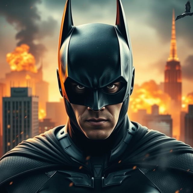 A striking thumbnail featuring Batman, revealing his face as Leonardo DiCaprio, looking intense and determined