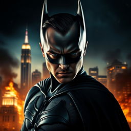 A striking thumbnail featuring Batman, revealing his face as Leonardo DiCaprio, looking intense and determined