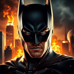 A striking thumbnail featuring Batman, revealing his face as Leonardo DiCaprio, looking intense and determined