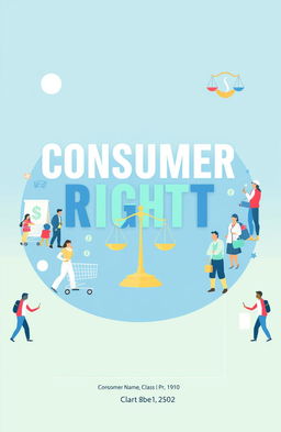 A visually appealing cover page for an economics project titled "Consumer Rights"