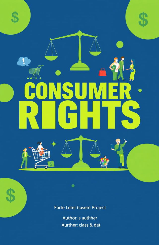 A visually appealing cover page for an economics project titled "Consumer Rights"