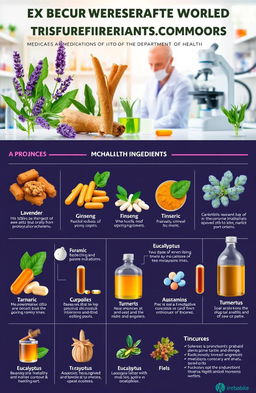 A comprehensive visual representation illustrating a variety of medications approved by the Department of Health (DOH) that are derived from natural sources