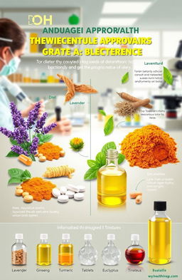 A comprehensive visual representation illustrating a variety of medications approved by the Department of Health (DOH) that are derived from natural sources