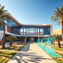 A futuristic research center located in Egypt, dedicated to materials science and engineering technology