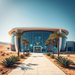 A futuristic research center located in Egypt, dedicated to materials science and engineering technology