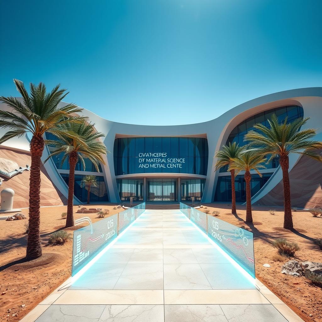 A futuristic research center located in Egypt, dedicated to materials science and engineering technology