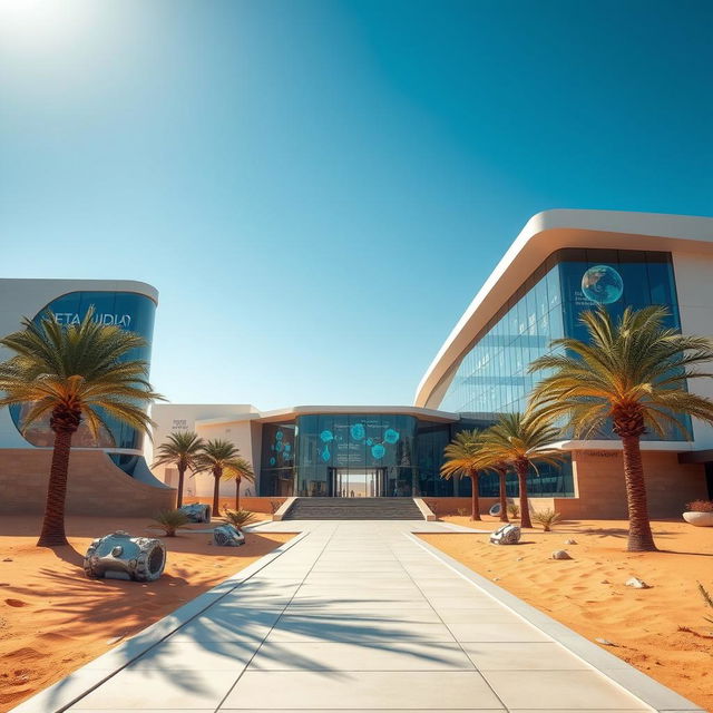 A futuristic research center located in Egypt, dedicated to materials science and engineering technology