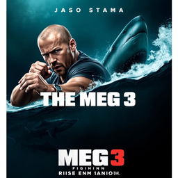 Teaser poster for 'The Meg 3: The Rise Of Rhincodon' (2024) featuring Jason Statham