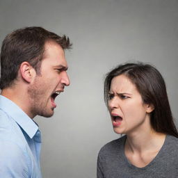 An image of a kind individual gently interacting with an angry person, diffusing the tension with calm demeanor and soft spoken words.