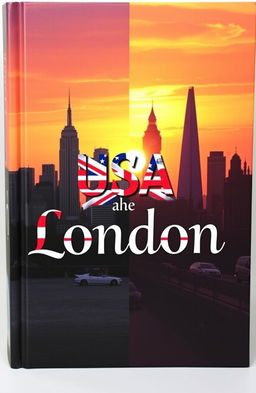 A captivating book cover that visually represents the essence of both the USA and London