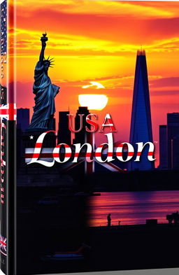 A captivating book cover that visually represents the essence of both the USA and London