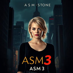 A captivating movie poster for 'ASM 3', featuring Emma Stone with striking blonde hair