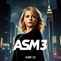 A captivating movie poster for 'ASM 3', featuring Emma Stone with striking blonde hair