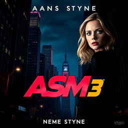 A thrilling movie poster for 'ASM 3', featuring Emma Stone with beautiful blonde hair