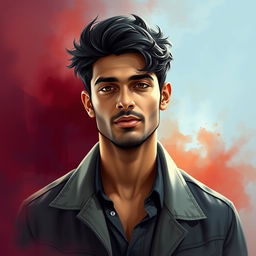 A striking and artistic portrait of a man named Hamza, showcasing his features and personality