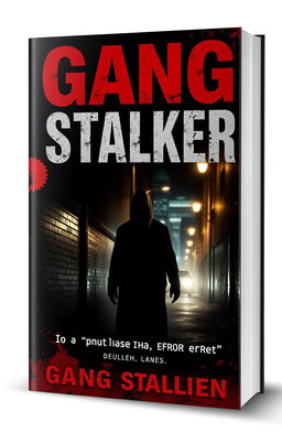 A gripping and intense book cover design for the thriller titled 'Gang Stalker'