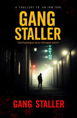 A gripping and intense book cover design for the thriller titled 'Gang Stalker'