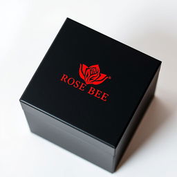 A sleek black watch box featuring a bold red logo that reads 'ROSE BEE' in an elegant font