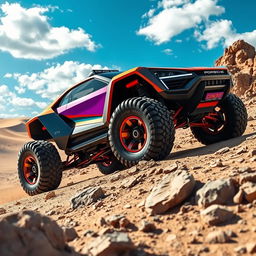 A futuristic concept car inspired by Porsche, designed for off-road adventures