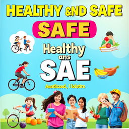 A vibrant and engaging poster promoting a healthy and safe lifestyle aimed at preventing addictive behaviors among school students