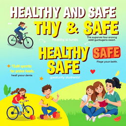 A vibrant and engaging poster promoting a healthy and safe lifestyle aimed at preventing addictive behaviors among school students