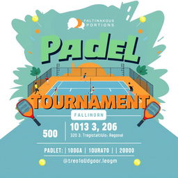 A creative and eye-catching poster for a padel tournament