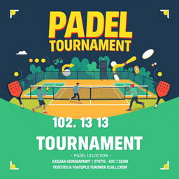A creative and eye-catching poster for a padel tournament