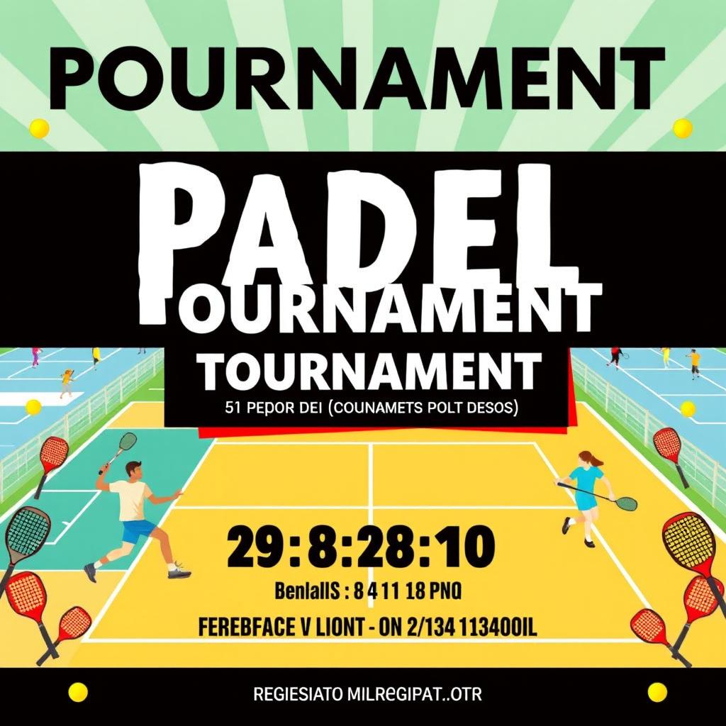 A creative and eye-catching poster for a padel tournament