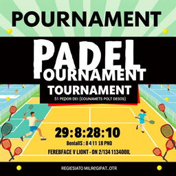 A creative and eye-catching poster for a padel tournament