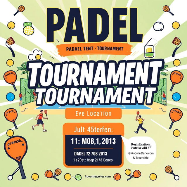 A creative and eye-catching poster for a padel tournament