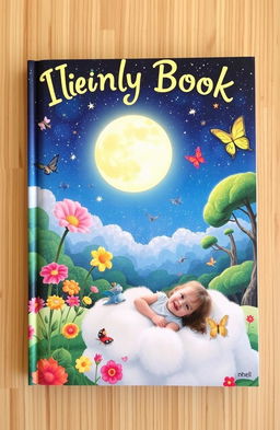 A whimsical and imaginative book cover depicting a dreamy landscape filled with vibrant colors and surreal elements