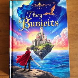 A stunning and imaginative book cover featuring a mythical landscape
