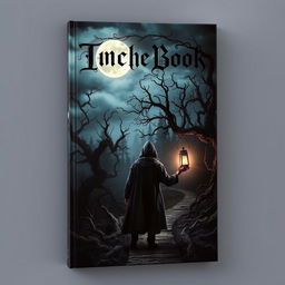 A captivating and imaginative book cover featuring a dark and enigmatic atmosphere
