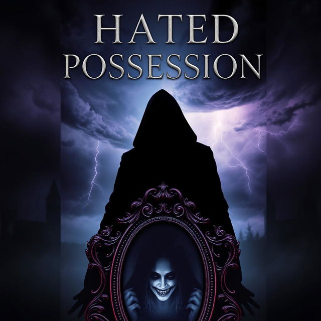 A haunting book cover for a novel titled "Hated Possession"