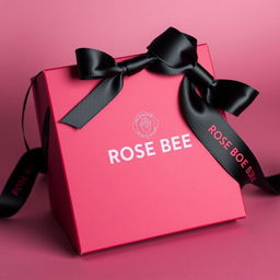 A maroon cartoon-style box prominently featuring a maroon text logo that reads 'ROSE BEE'