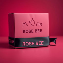 A maroon cartoon-style box prominently featuring a maroon text logo that reads 'ROSE BEE'