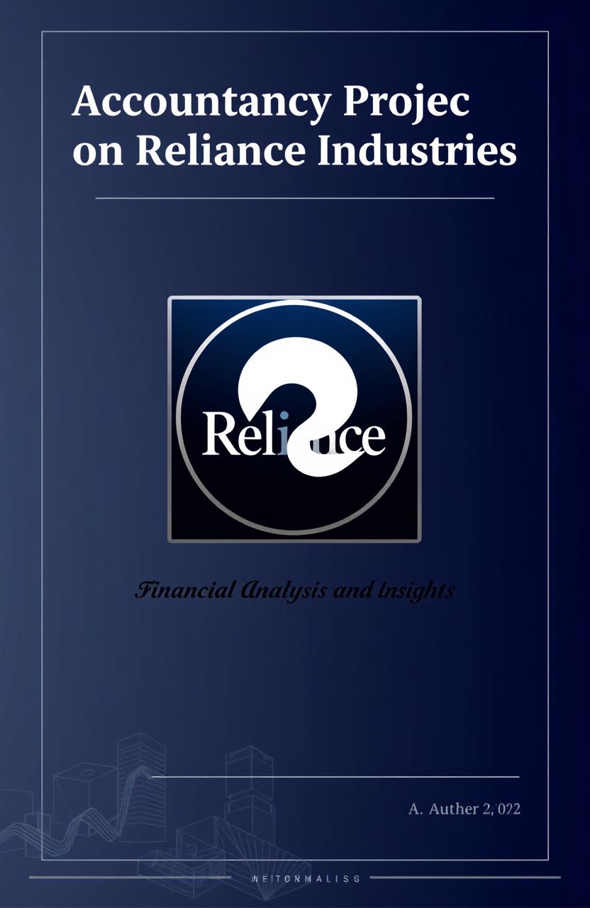 A professional and sleek cover page for an accountancy project focused on Reliance Industries