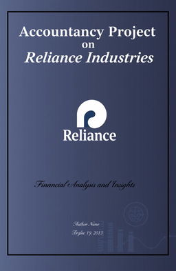 A professional and sleek cover page for an accountancy project focused on Reliance Industries