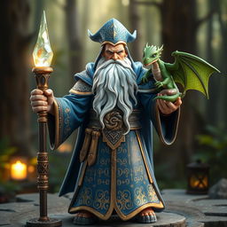 A fantasy-themed RPG figure designed for Dungeons & Dragons gameplay, showcasing a powerful wizard