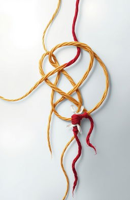 A symbolic representation of "Ties That Bind, Threads That Tear" featuring an abstract design