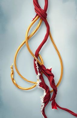 A symbolic representation of "Ties That Bind, Threads That Tear" featuring an abstract design