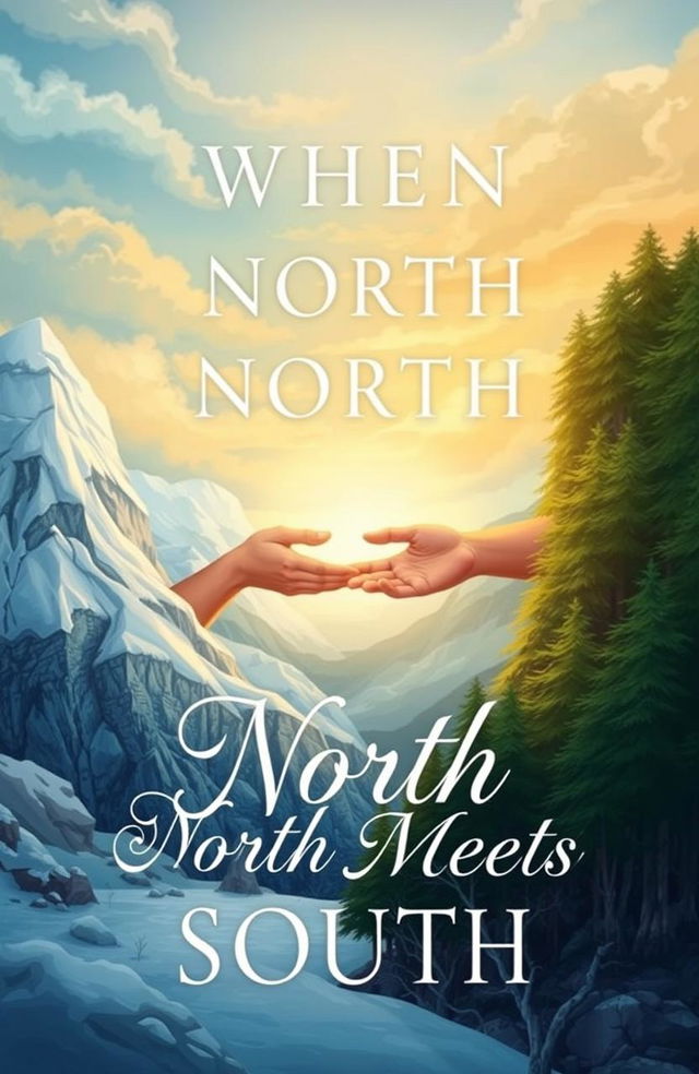 A captivating book cover design for 'When North Meets South', representing the themes of love and betrayal intertwined with friendship