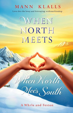 A captivating book cover design for 'When North Meets South', representing the themes of love and betrayal intertwined with friendship