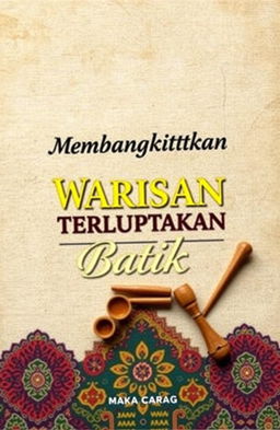 A captivating book cover design titled 'Membangkitkan Warisan yang Terlupakan (Batik)'