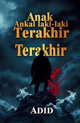 An intriguing book cover design for a novel titled 'Anak laki-laki Terakhir' by Adid