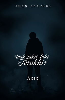 A captivating and dark book cover design for a novel titled "Anak Laki-laki Terakhir" by Adid