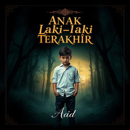 A captivating book cover design for a novel titled "Anak Laki-laki Terakhir" by Adid