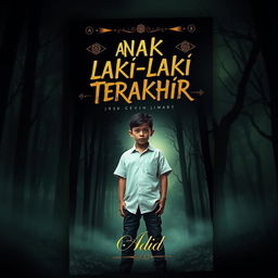 A captivating book cover design for a novel titled "Anak Laki-laki Terakhir" by Adid
